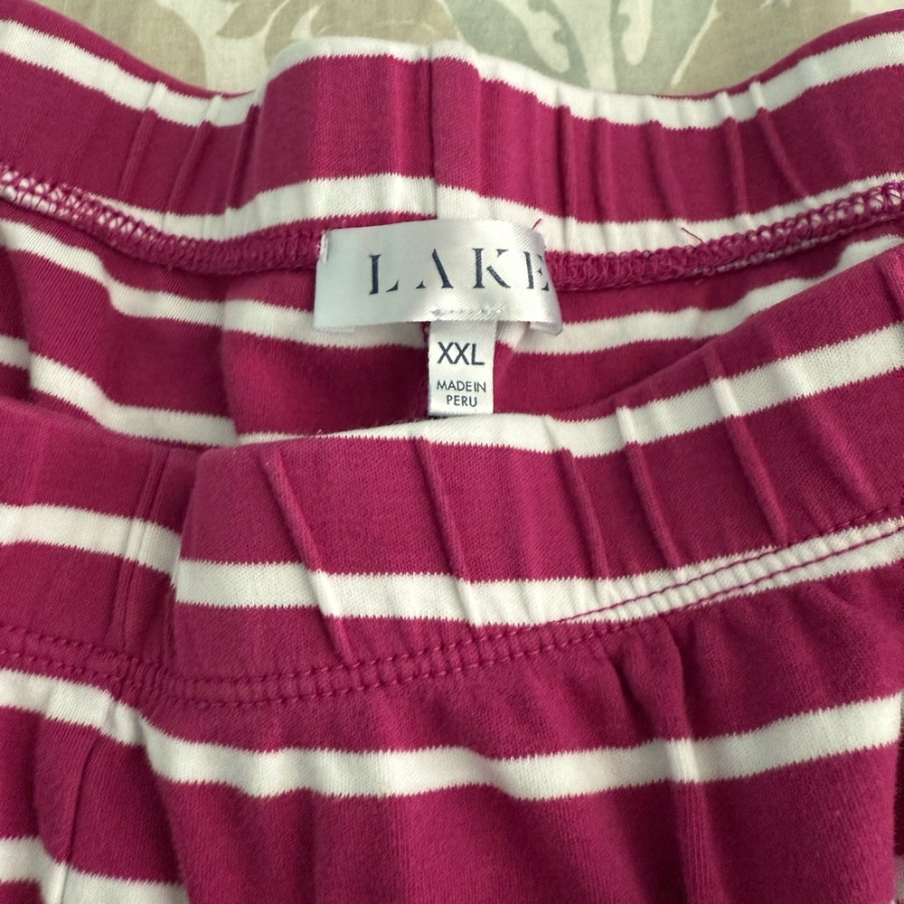 LAKE Pima Crew Short-Long Set in Dahlia Anchor Stripe - Picture 6 of 11